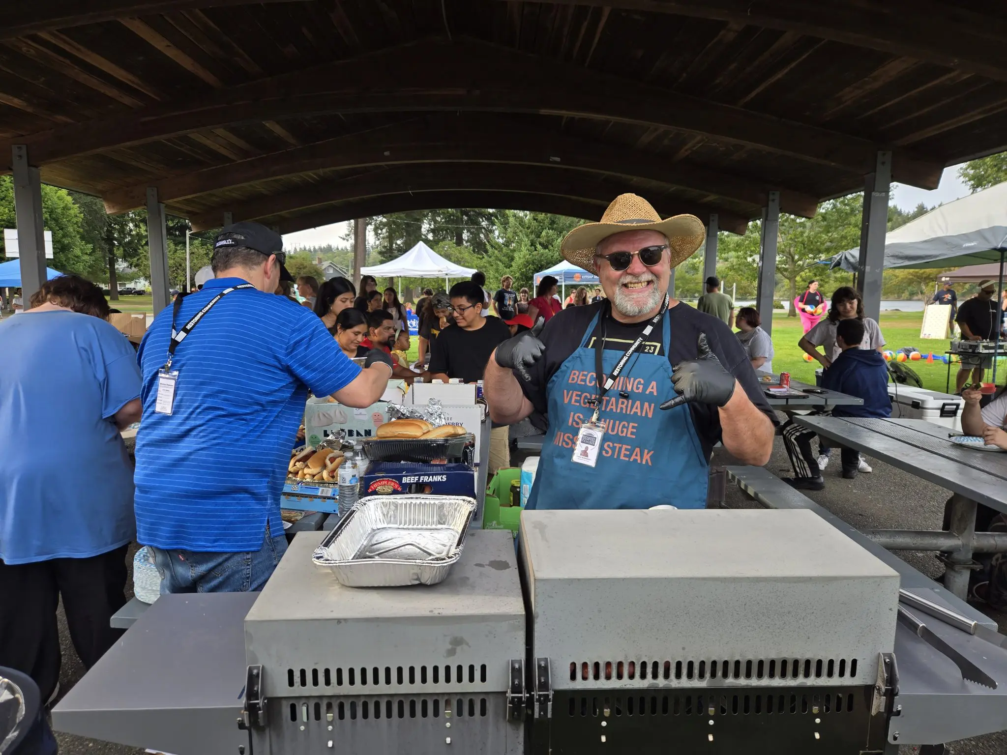 B2B-2026-4 Chris, a staff member, cooked over 600 hot dogs for youth at the event.