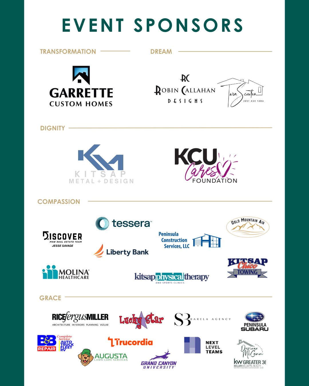 2025 Sponsors for the Hope Gala